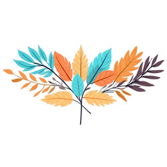 Fototapete - A symmetrical arrangement of dried foliage and colorful accents..