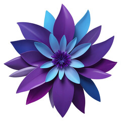 Fototapete - An artificial flower in vibrant shades of purple and blue with a glossy finish and curved petals..