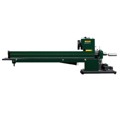 Poster - The machine features a long curved arm with sharp ridges along one side..