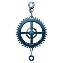 Poster - A robust and efficient mechanism comprising of ropes chains and a gear used for raising and lowering heavy objects..