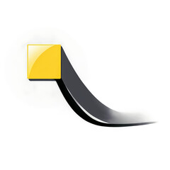 Poster - A yellow square with a glossy sheen and uniform thickness throughout..