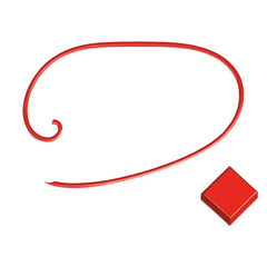 Fototapete - A red square with a matte finish and a slightly rounded perimeter..