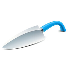 Poster - A smooth coneshaped object with a small handle and a curved tip. It has sharp edges around the base..