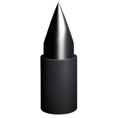 Poster - A cylindrical object with a jagged edge and a flat smooth handle. The tip is pointed and has a spiral pattern..