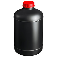 Fototapete - A cylindrical container with a red label containing a chemical solution that prevents overheating and maintains optimal performance for industrial machinery..
