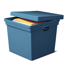 Aufkleber - A square storage bin with a fliptop lid meant for storing and organizing various sized files and folders..