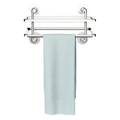 Wall Mural - A sy structure made of metal designed to hold and organize towels in a bathroom..