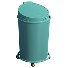 Fototapete - A large metal container with a domed lid and two side handles for easy transport. The bin has a rustresistant coating and a sy base..