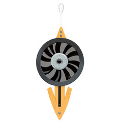 Fototapete - A common household item composed of a metal frame wooden or plastic blades and a hanging mechanism that creates air flow when turned on..