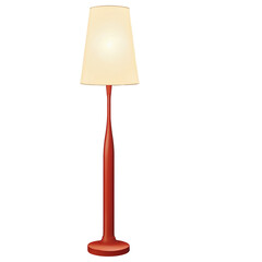 Fototapete - An upright lamp featuring a smooth cylindrical base and a symmetrical coneshaped shade at the top..