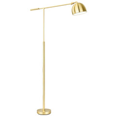 Aufkleber - A functional floor lamp with a brushed gold finish and an adjustable arm perfect for task lighting..