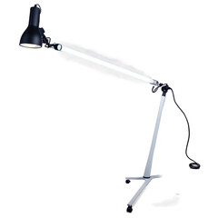 Poster - A compact and practical light source with a flexible neck and a flat weighted stand..