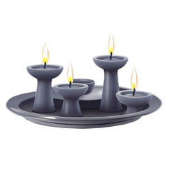 Poster - Each candle holder has a small circular tray to catch melted wax..