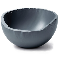 Fototapete - A unique bowl crafted from a single piece of slate with a rectangular shape and a matte finish. Its edges are rough and uneven adding character to the smooth dark surface..