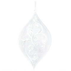 Fototapete - A teardropshaped ornament with a frosted glass appearance. It has a simple yet elegant pattern of white swirls..