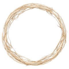 Fototapete - A circular ornament made of natural materials such as twigs and twine..