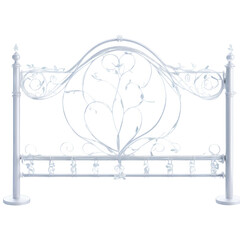 Fototapete - A hinged barrier made of wire and metal adorned with elegant scrollwork..