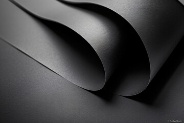 Canvas Print - Black paper background with curved corners, in a minimalistic style, with high resolution and a professional photograph with very sharp focus and studio lighting