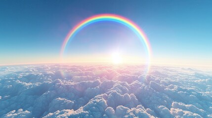 Wall Mural - Sky Gradients Atmospheric Optics: A 3D illustration showcasing the gradient of colors in the sky caused by atmospheric optics