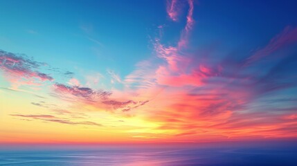 Wall Mural - Sky Gradients Sunrise: A photo showcasing the gradient of colors in the sky during sunrise