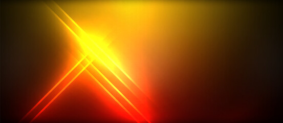 Aufkleber - Neon glowing circle rays, light round lines in the dark, planet style neon wave lines. Energetic electric concept design for wallpaper, banner, background