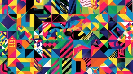 Sticker - Colorful geometric design pattern