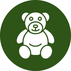 Wall Mural - Bear Glyph Green Circle Icon