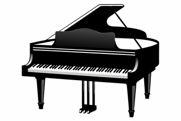 Wall Mural - piano silhouette vector illustration 