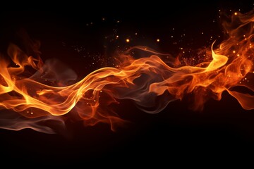 Aufkleber - Swirling fire flames with bright sparks