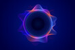 © gusense - Neon circle soundwave, audio speaker equalizer. glowing colors sound frequency illustration