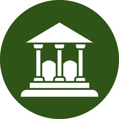 Poster - Bank Glyph Green Circle Icon