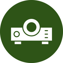 Sticker - Projector Glyph Green Circle Icon