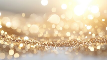 Wall Mural - a gold glittery background with a few small gold circles