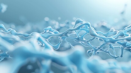 Wall Mural - the image is a blue and white abstract painting of a blue and white ocean