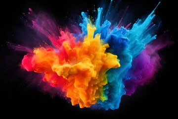 Poster - Colorful paint powder bursting with energy