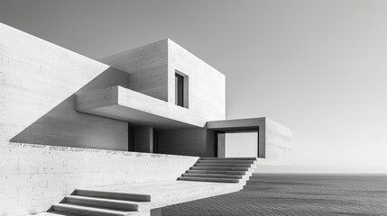 Poster - Minimalist architectural structure with bold, clean lines