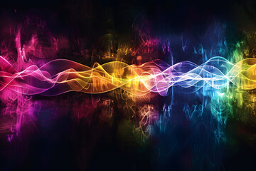 Wall Mural - Abstract Colorful Sound Waves