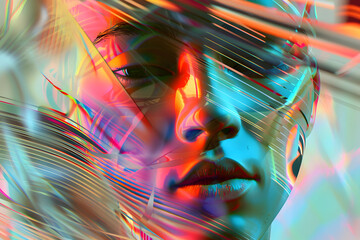 Poster - Abstract Digital art Futuristic Hologram