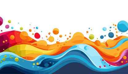 Abstract summer background and banner with water splash and waves in vector shape, summer water banner, abstract waves background, vector splash design