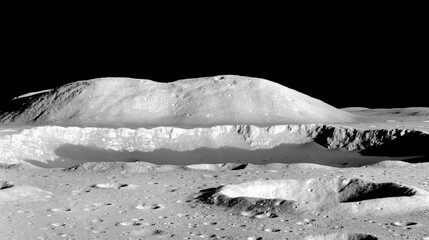 Leinwandbilder - Stark Sunlight on Lunar Surface Highlighting Rugged Terrain and Craters in Detailed Space Exploration Scene