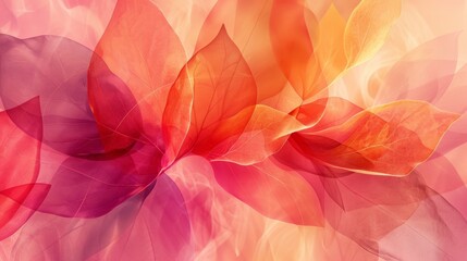 Aufkleber - Abstract Floral Design in Vibrant Red and Pink Hues, Artistic Wallpaper Concept