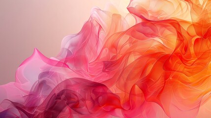 Poster - Abstract, Colorful Fabric Waves Representing a Blend of Warm and Cool Tones in a Fluid Artistic Composition