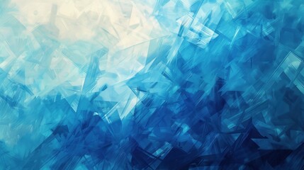Wall Mural - Serene Impressions - Modern Geometric Patterns in Blue Background with Vibrant Hues and Soft Light