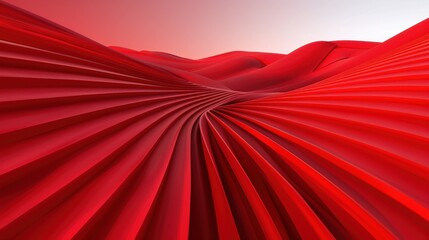 Wall Mural - Vibrant Geometric Patterns on Red Background with Rule of Thirds Composition and Vignette Effect in Digital Art