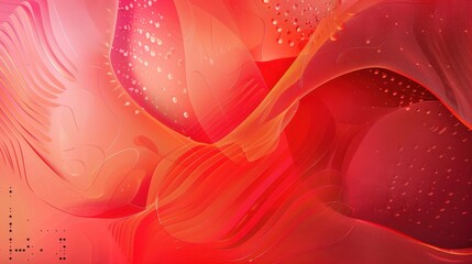 Wall Mural - Harmonious Geometry in Vibrant Red Background - Modern Organic Patterns with Soft Light