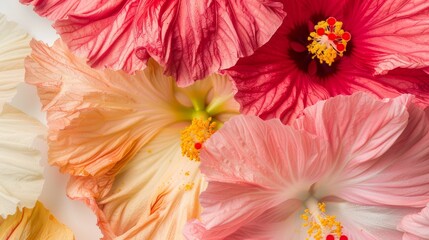 Poster - Vibrant Blossom Close-Up Intricate Patterns and Vivid Colors of Blooming Flowers in Daylight, Emphasizing Natural Beauty