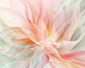Poster - Abstract Floral Design in Soft Pastel Tones, Illustrating Delicate and Serene Artistic Concept