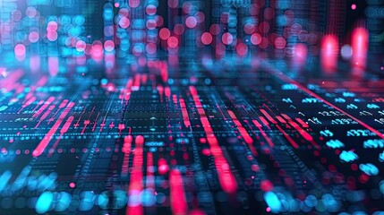 Aufkleber - Financial stock market graph on technology abstract background