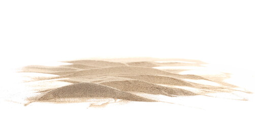 Wall Mural - Desert sand pile, dune isolated on white, with clipping path, side view