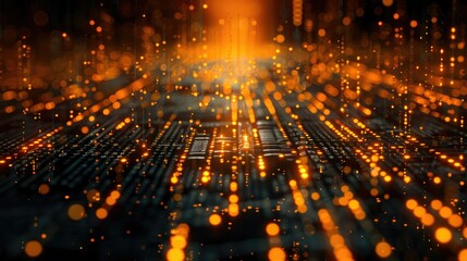 Poster - Abstract representation of a digital information network